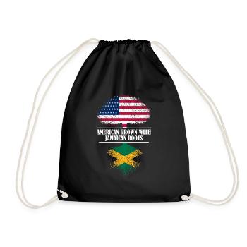 American grown with Jamaican roots flag - Turnbeutel - Schwarz - Vorne