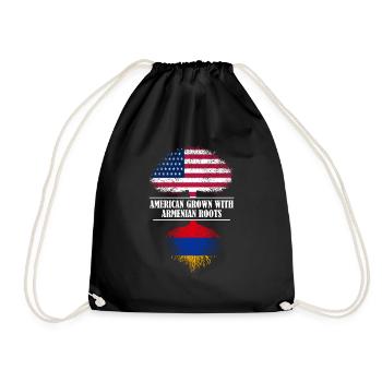 American grown with Armenian roots flag - Turnbeutel - Schwarz - Vorne