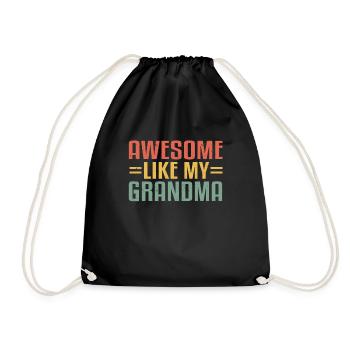 Awesome Like My Grandma Funny Graduation Day - Drawstring Bag - black - Front