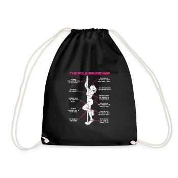 The Pole Bruise Map Funny Pole Dancer Dancing - Drawstring Bag - black - Front
