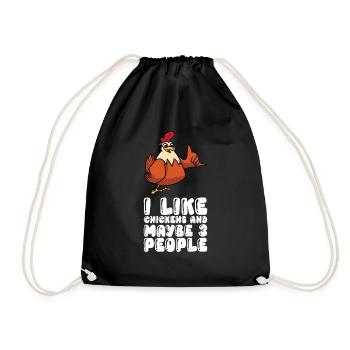 J’aime les poulets et peut-être 3 personnes - Sac de sport léger - noir - Devant