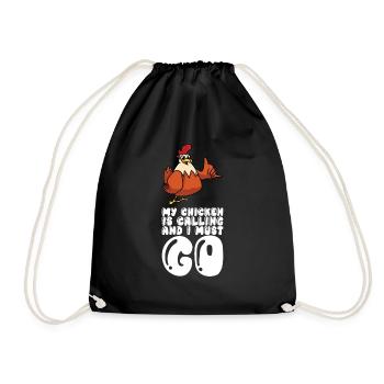 Mon poulet appelle et je dois partir - Sac de sport léger - noir - Devant