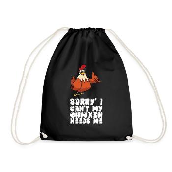 Désolé, je ne peux pas, mon poulet a besoin de moi - Sac de sport léger - noir - Devant