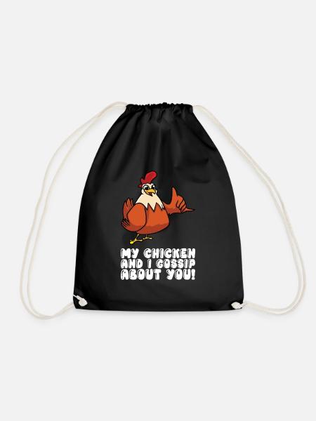 Mein Huhn Und Ich Tratschen Über Dich - Turnbeutel - Schwarz