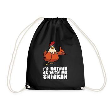 Je suis mieux avec mon poulet - Sac de sport léger - noir - Devant