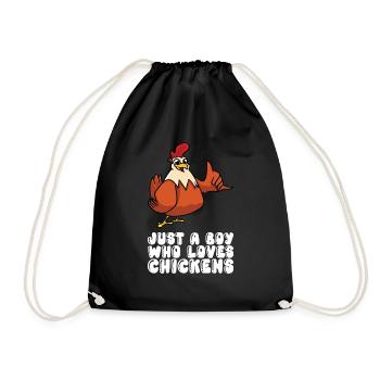 Juste un garçon qui aime les poulets - Sac de sport léger - noir - Devant