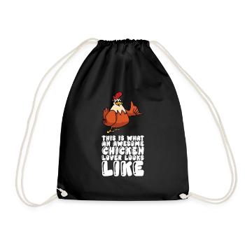 This is what a real chicken lover looks like - Drawstring Bag - black - Front
