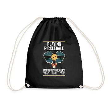 Playing Pickleball Improves Memory Dink Coach Pun - Drawstring Bag - black - Front
