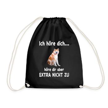 Akita Inu Hund - Akita Inu - Turnbeutel - Schwarz - Vorne
