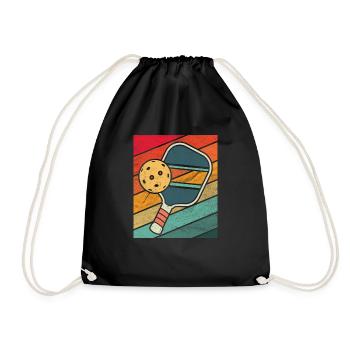 Retro Vintage Pickleball Funny Coach Player Humor - Drawstring Bag - black - Front