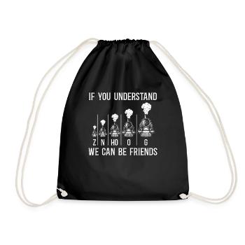 Steam Train Driver Trainspotting - Drawstring Bag - black - Front
