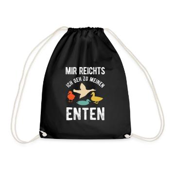 Enten Entenzüchter Geschenk - Turnbeutel - Schwarz - Vorne