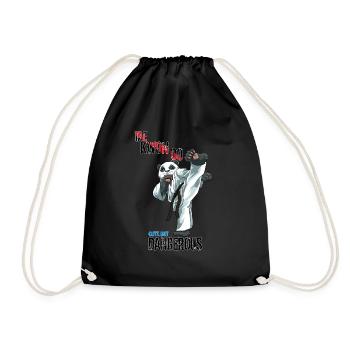 Taekwondo TKD Kampfsport Panda - Turnbeutel - Schwarz - Vorne