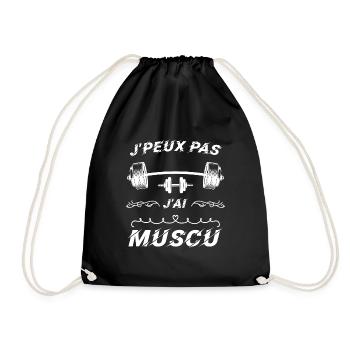 J peux pas j ai muscu - Sac de sport léger - noir - Devant