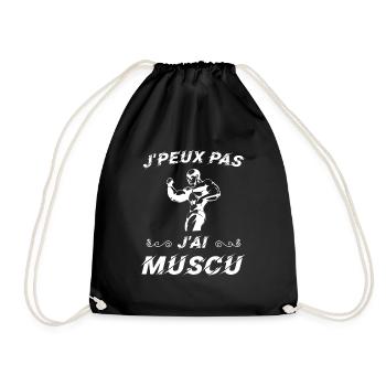 J peux pas j ai muscu - Sac de sport léger - noir - Devant
