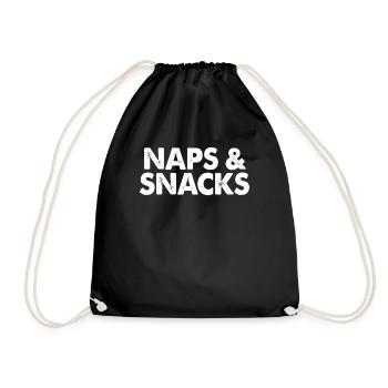Naps & Snacks - Drawstring Bag - black - Front