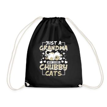 Grand-mère qui aime les chats potelés - Sac de sport léger - noir - Devant