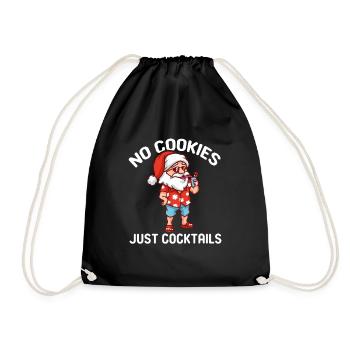Pas de biscuits juste des cocktails Santa Christmas X-Mas - Sac de sport léger - noir - Devant
