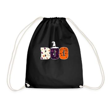 Boo Spider Witch Hat Halloween Spider Ghost Witches - Drawstring Bag - black - Front