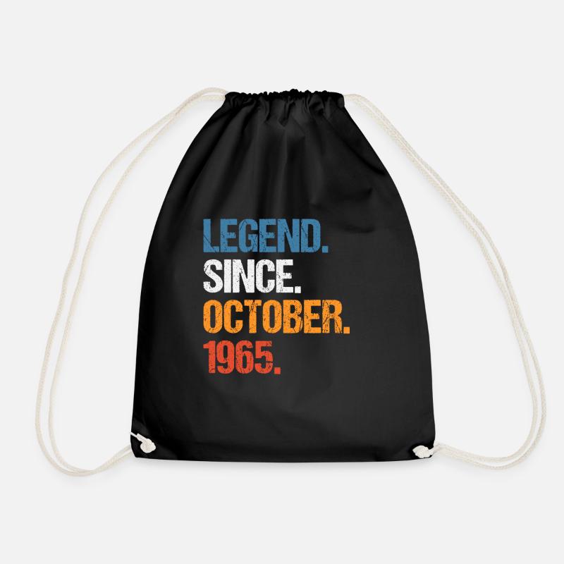 Legend Since October 1965 Birthday - Drawstring Bag - black
