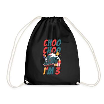 Steam Train Driver Trainspotting - Drawstring Bag - black - Front
