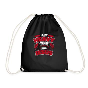 Weightlifting Fitness Bodybuilding Weightlifter - Drawstring Bag - black - Front