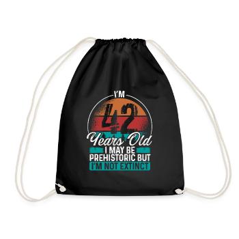 42 Birthday Idea Men Birthdays Funny 42 Year Old - Turnbeutel - Schwarz - Vorne