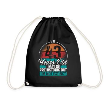 43 Birthday Idea Men Birthdays Funny 43 Year Old - Turnbeutel - Schwarz - Vorne