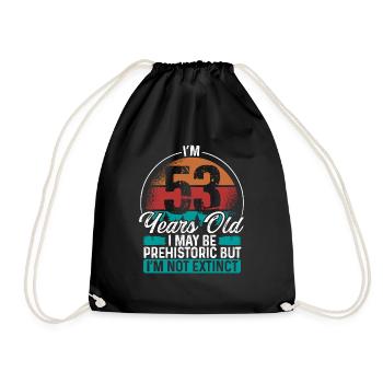 53 Birthday Idea Men Birthdays Funny 53 Year Old - Drawstring Bag - black - Front