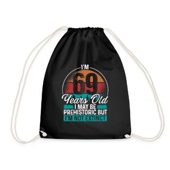 69 Birthday Idea Men Birthdays Funny 69 Year Old - Drawstring Bag - black - Front