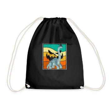 Brachiosaurus Sorcière Citrouille Halloween Dinosaure - Sac de sport léger - noir - Devant
