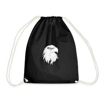 Bird of Prey Head Predator Eagle Falcon Hawk Hawk - Drawstring Bag - black - Front