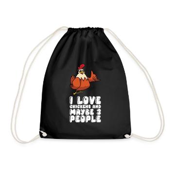 J’adore les poulets et peut-être 3 personnes - Sac de sport léger - noir - Devant