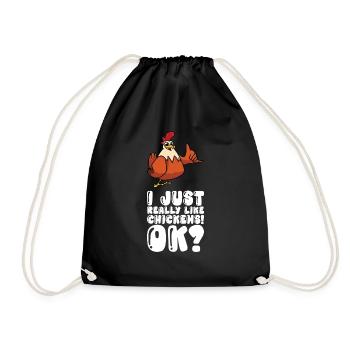 J’aime beaucoup les poulets - Sac de sport léger - noir - Devant