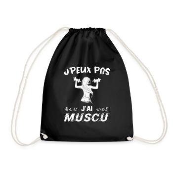 J peux pas j ai muscu - Sac de sport léger - noir - Devant