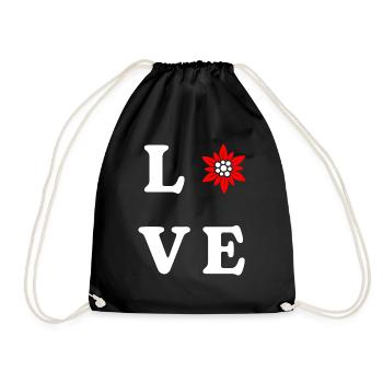 Switzerland Love - Drawstring Bag - black - Front