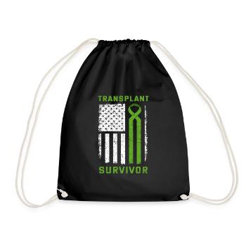 USA Flagge Organspender Transplantation Organ - Turnbeutel - Schwarz - Vorne