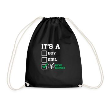 New Kidney Organ Surgery Transplant Recipient - Drawstring Bag - black - Front
