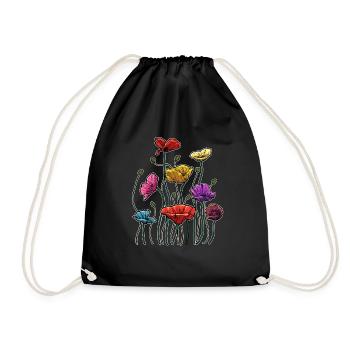 Jardinier Amateur de fleurs Fleuriste Bouquet de coquelicot - Sac de sport léger - noir - Devant
