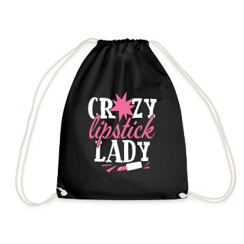 Vintage Lipstick Artwork Distressed - Drawstring Bag - black - Front
