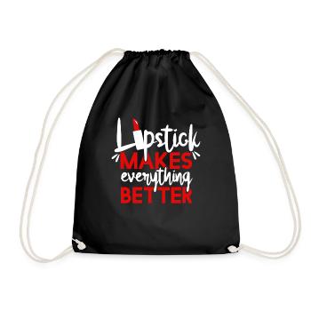 Good Things Happen To Those With Lipgloss - Drawstring Bag - black - Front