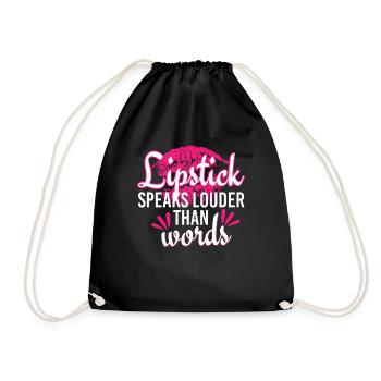 Put Your Lipstick On And Hustle - Drawstring Bag - black - Front