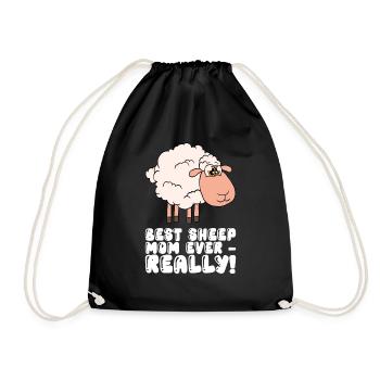 Best Sheep Mother Ever Really - Drawstring Bag - black - Front
