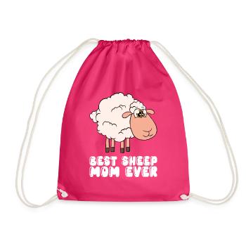 Best Sheep Mother Ever - Drawstring Bag - fuchsia - Front