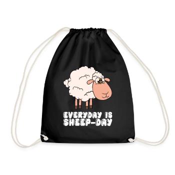 Every day is Sheep's Day - Drawstring Bag - black - Front