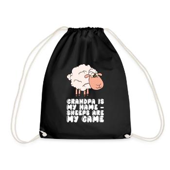 Grandpa Is My Name Sheep Are My Game - Drawstring Bag - black - Front