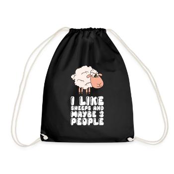 J’aime les moutons et peut-être 3 personnes - Sac de sport léger - noir - Devant