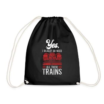 Freight Diesel Train Driver - Drawstring Bag - black - Front