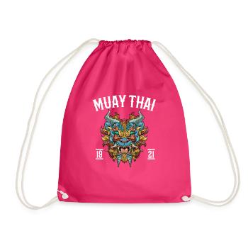 Muay Thai Kampf - Foo Dog Demon Thai Boxing - Turnbeutel - Fuchsia - Vorne