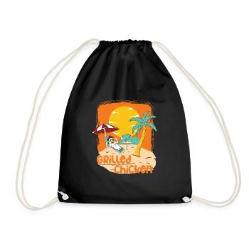 Poulet grillé - Sac de sport léger - noir - Devant